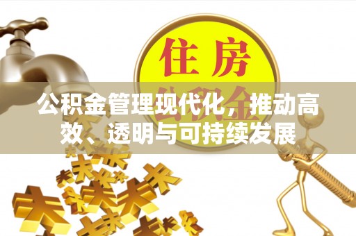 顺庆公积金管理现代化，推动高效、透明与可持续发展
